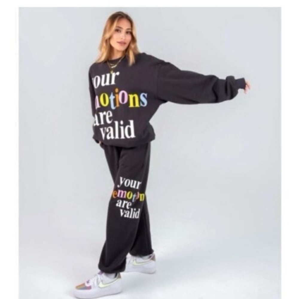 THE MAYFAIR GROUP - Charcoal Your Emotions Are Valid Crewneck Sweatshirt